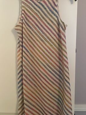 LOFT Lou & Grey XS Sleeveless Striped sundress in Cream Multicolor Stripes